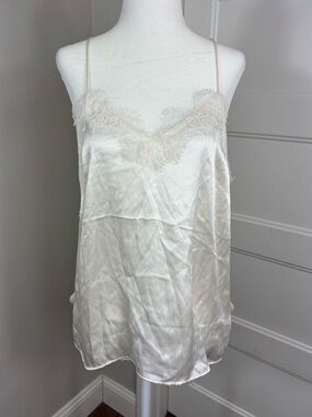 Cami NYC Racer Charmeuse Ivory Camisole Size M